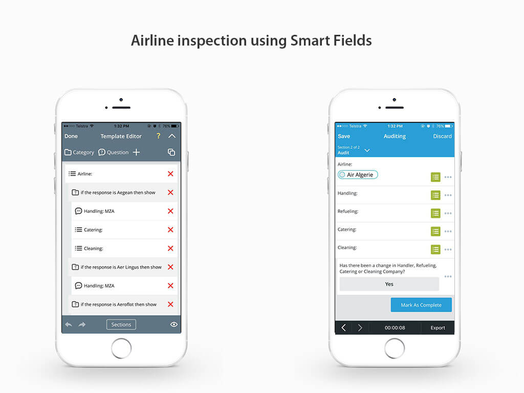 airline inspection smart fields