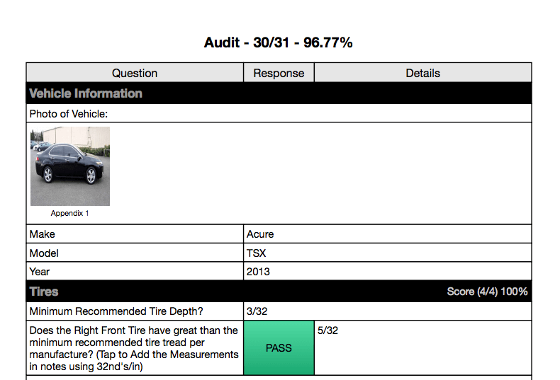 This picture is of a SafetyCulture iAuditor report using customization to change the colours and make the report more suited to a company's needs.