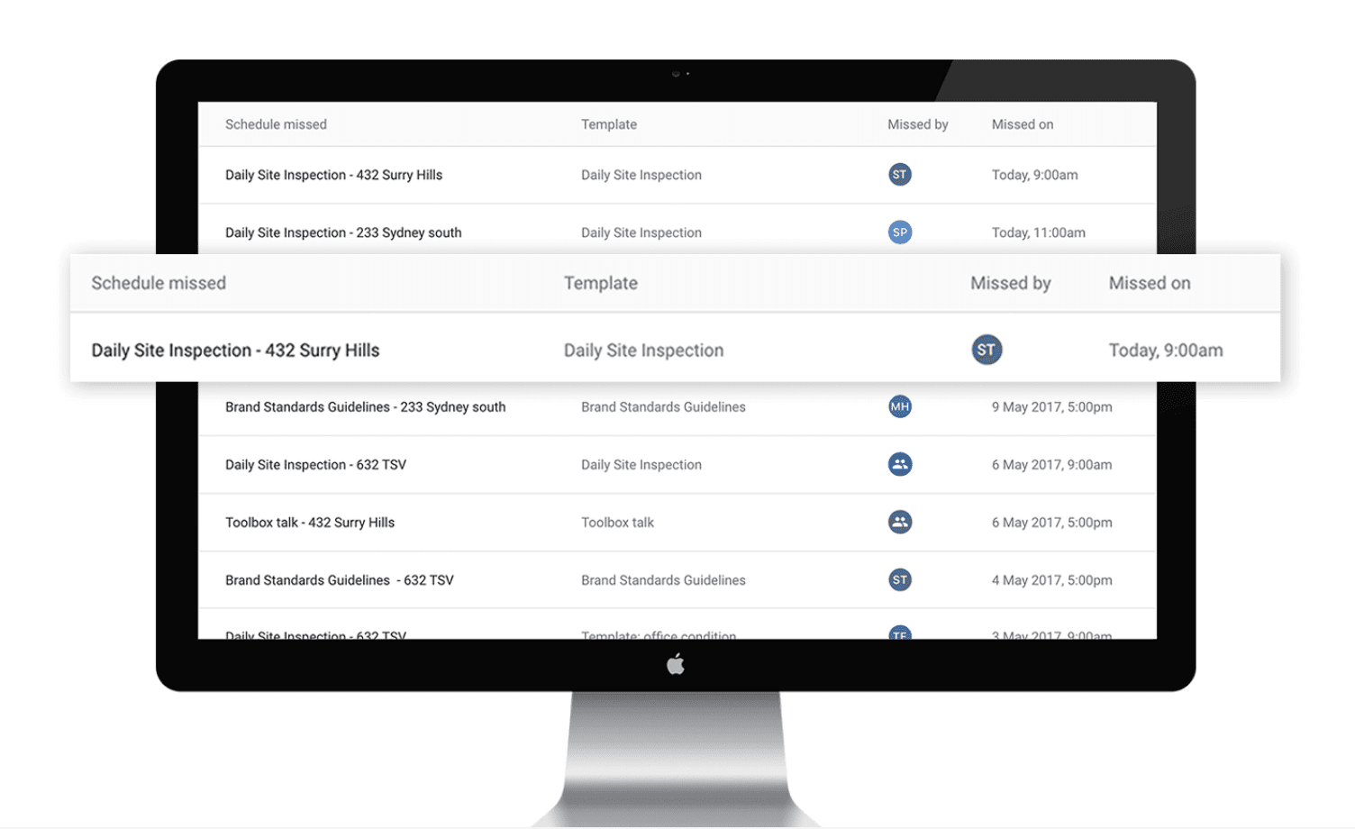 Schedule your inspections in the iAuditor web platform. 