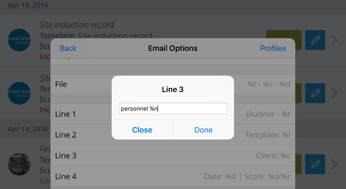 This image shows how you can add in shortcodes to customize how your SafetyCulture iAuditor templates display within an email and what information can be shown