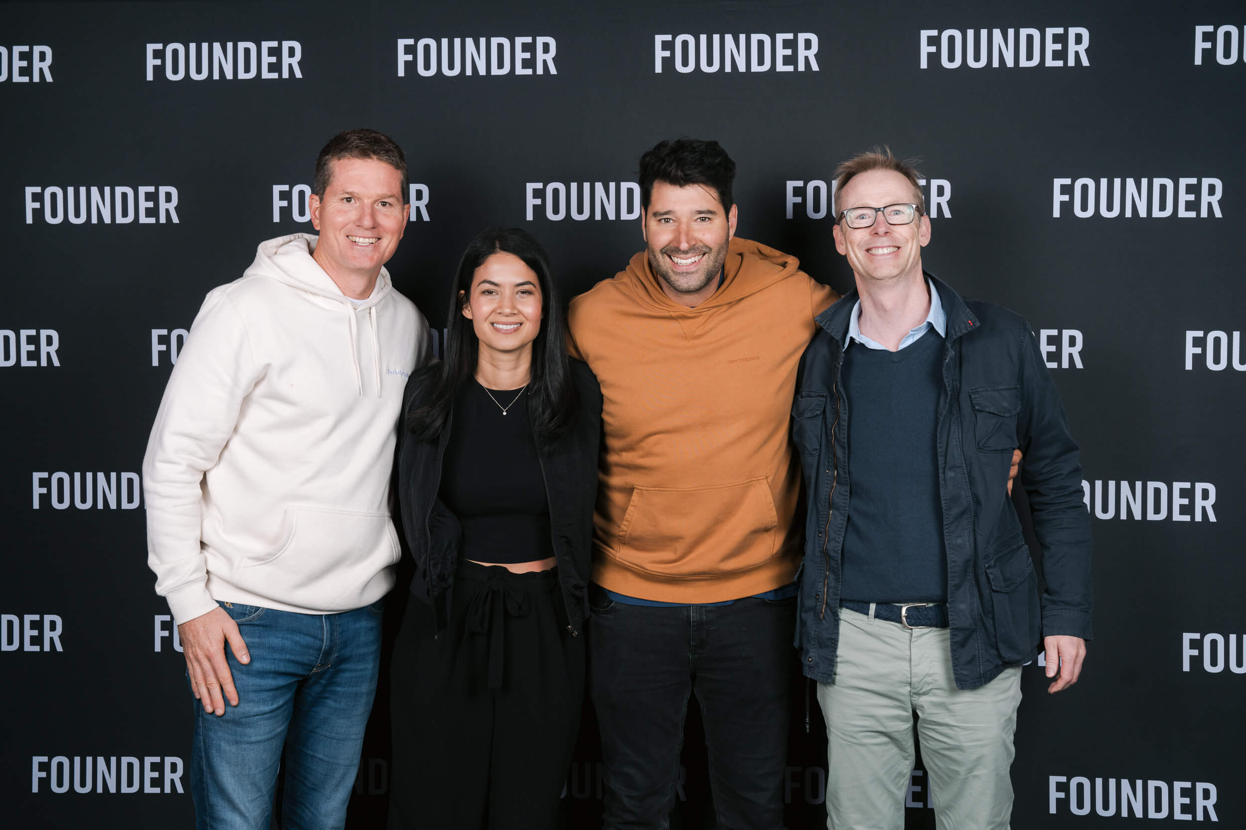 Founder Sydney premiere with founders Luke Anear of SafetyCulture, Melanie Perkins and Cliff Oberecht of Canva, and Rick Baker of Blackbird Ventures.